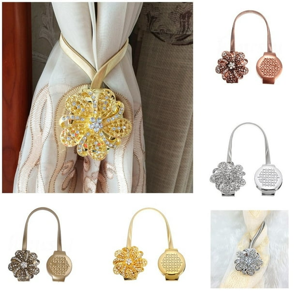 Crystal Magnetic Retractable Curtain Decoration Clip On Flower Holder Tie Backs Crystal Magnetic Retractable Curtain Decoration Clip On Flower Holder Tie Backs